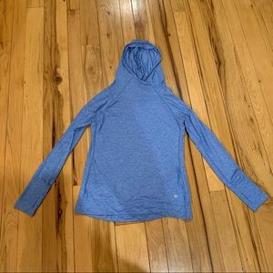 Hooded, Blue GAP Tee with Thumb Holes